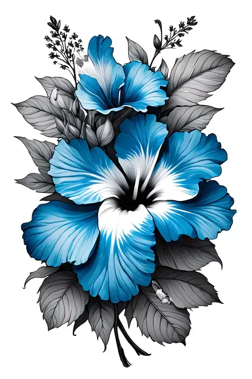 Blue Hibiscus Flowers