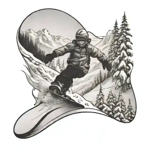 A Snowboarder Carving Through A Snowy Mountain Landscape