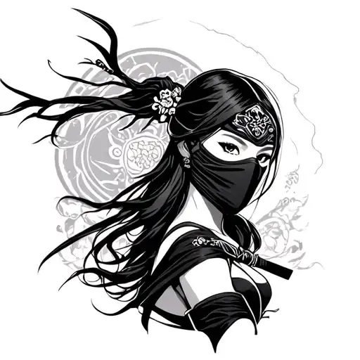 Ninja Woman And Hanya Mask