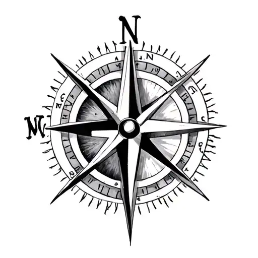 Compass Rose With Only N And E