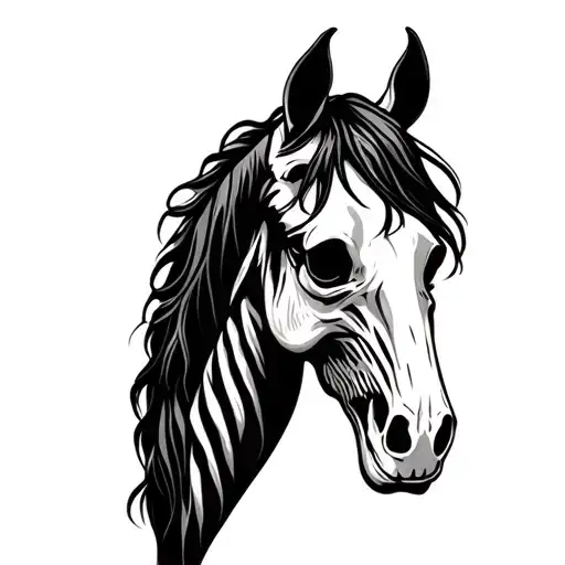 Skeleton And Lazy Horse Head