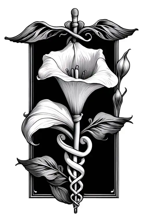 Calla Lily With Caduceus Stem