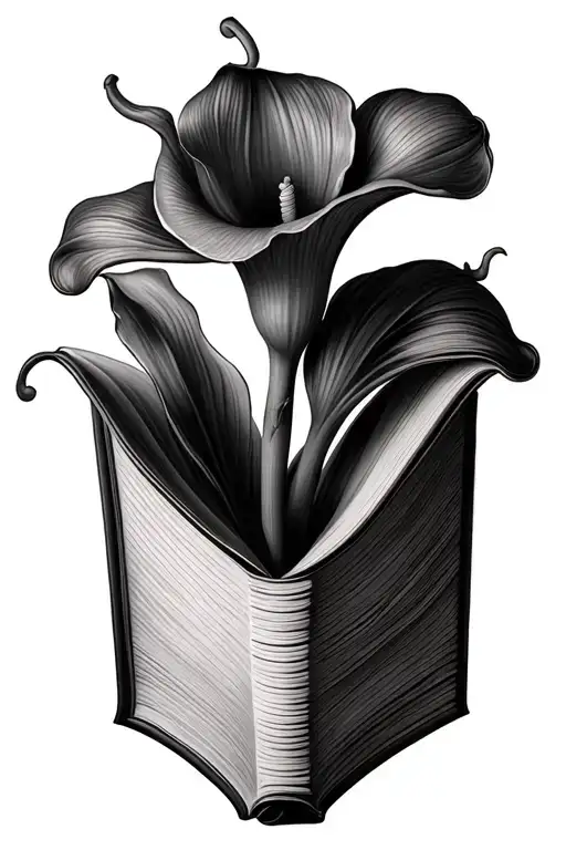 Calla Lily Growing Out Of A Book