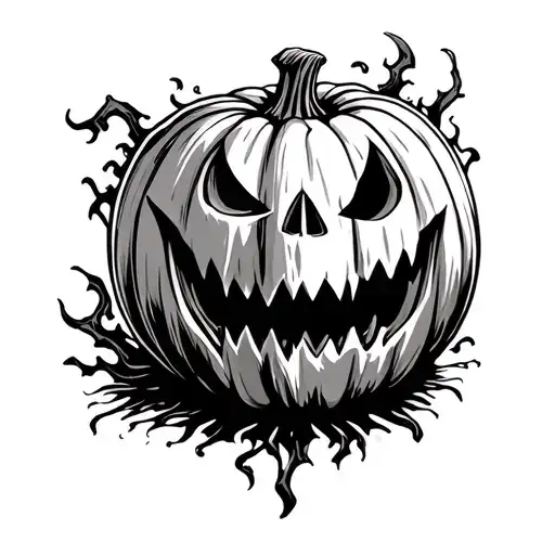 Scary Pumpkin Smiling