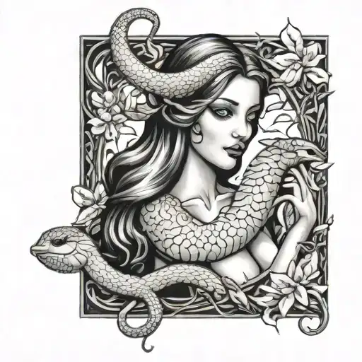 Garden Of Eden Mirror Woman Snake
