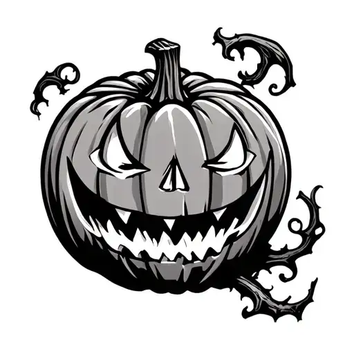 Scary Pumpkin Smiling