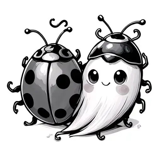 Cute Ghost And Ladybug