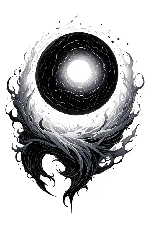 Blackhole Minimalist Tattoo Design