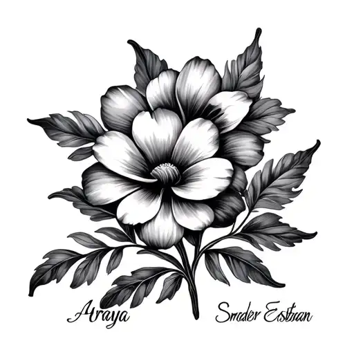 6 Amandier Flower And 2 Names Araya And Esteban Name