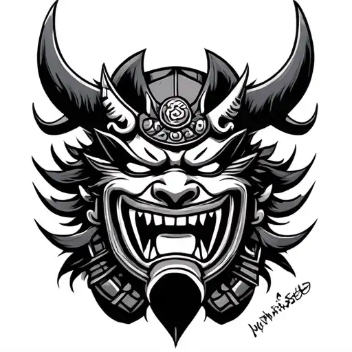 Oni Mask Samurai Warrior