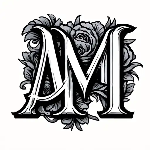 A Refined And Elegant Tattoo With The Initials A M