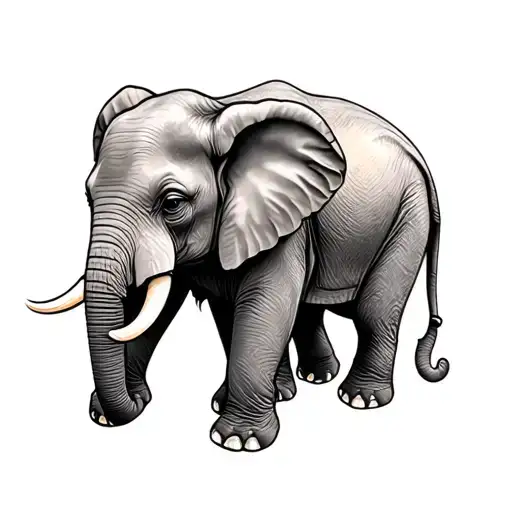 Mom And Baby Elephant