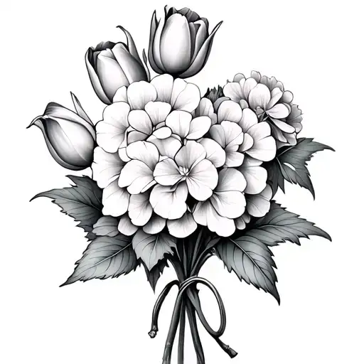 Tulip And Hydrangea Bouquet