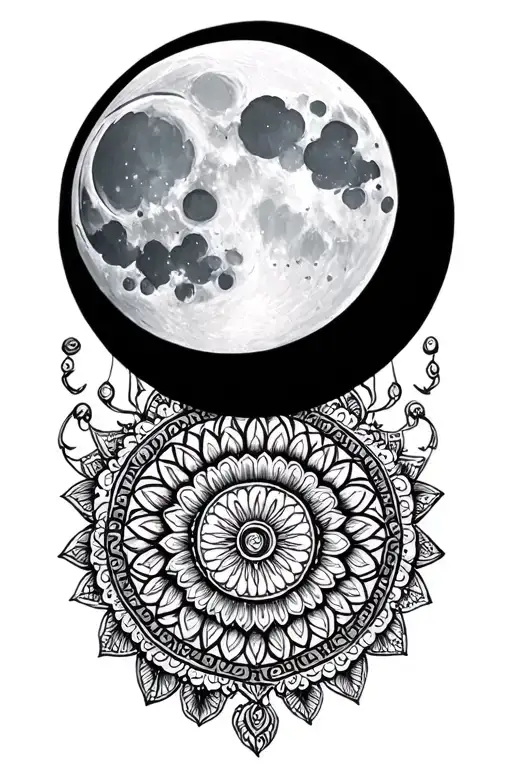 Moon And Mandala Design