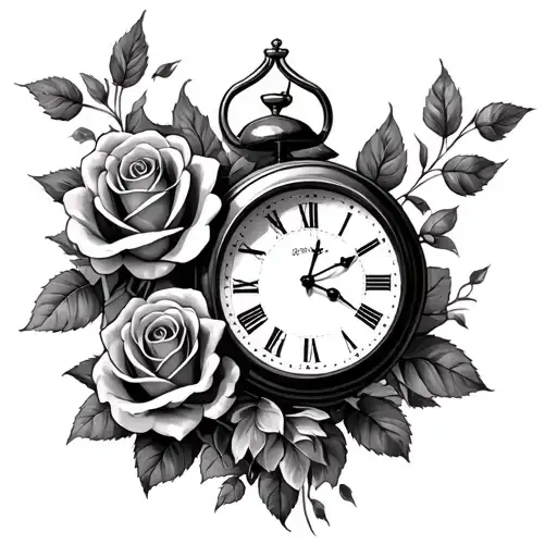 Roses And A Clock