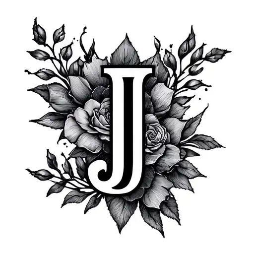 Initial J Et A Dotwork