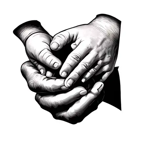 Babys Hand In Dads Hand