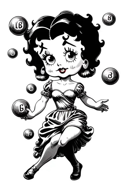 Betty Boop Juggling Bingo Balls