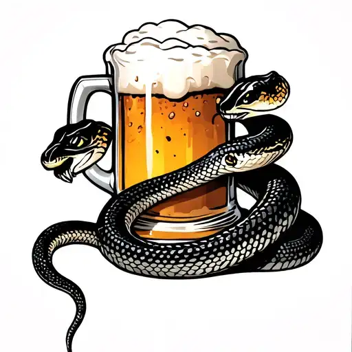 Snake Around A Beer Mug