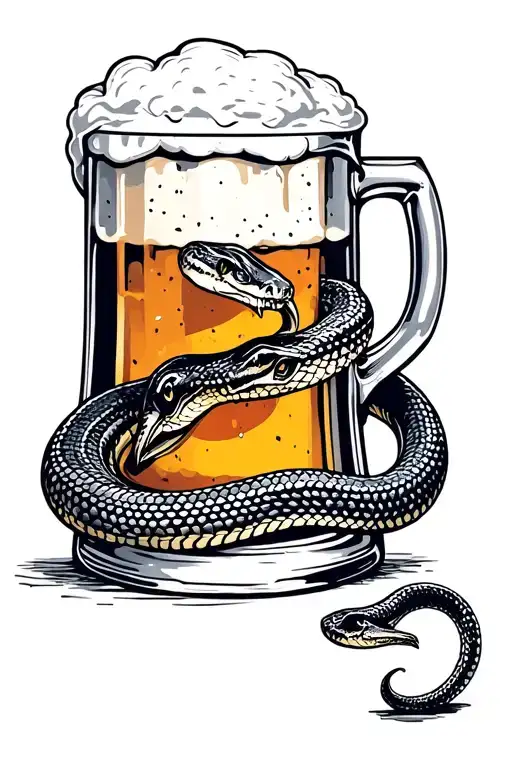 Snake Around A Beer Mug