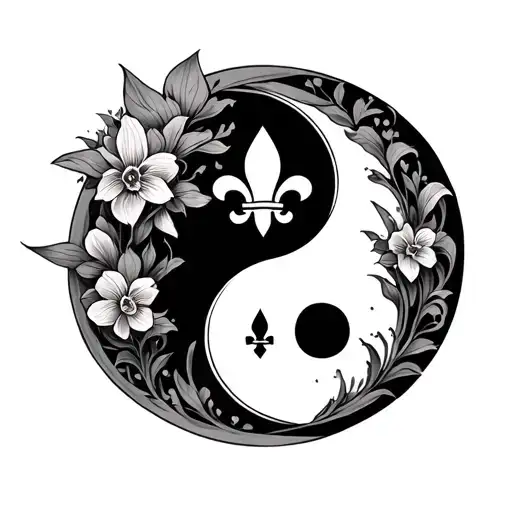 Yin Yang With Me Fleur De Lis