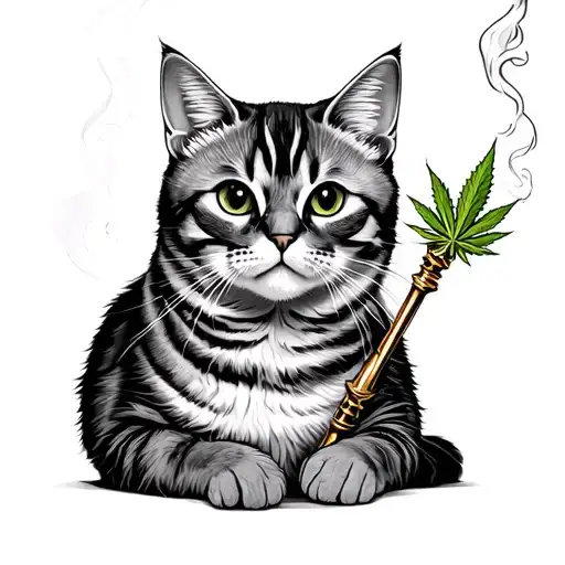 Scepter- British Shorthair Cat Smoking Weed