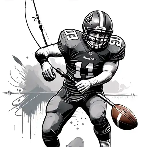 Football Player Fishing