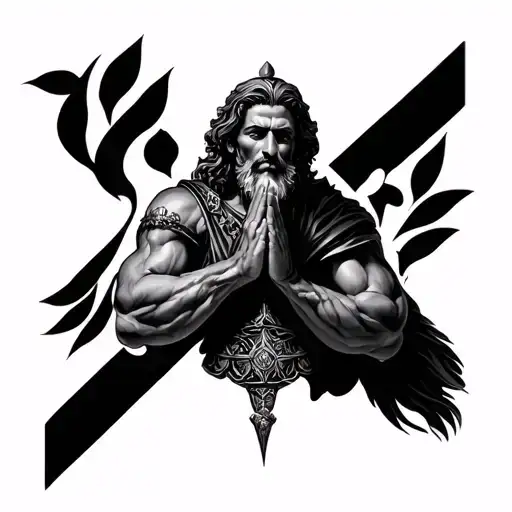 Make The Image Of My Tattoo That I Want Fzr Do Sao Jorge With His Prayer Together