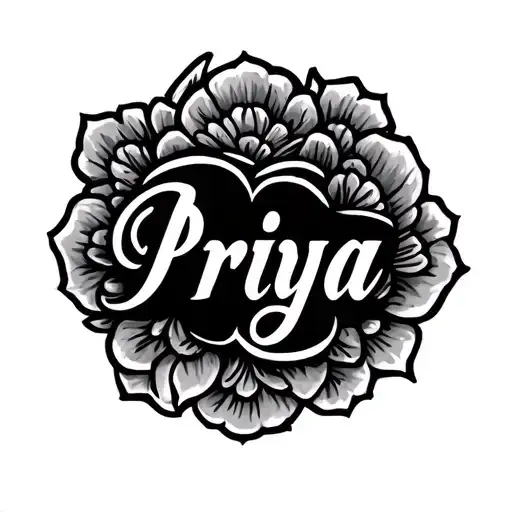 Priya Name Tattoo Design