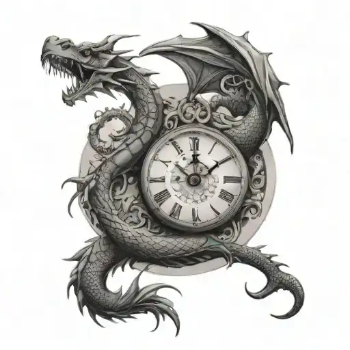A Long Dragon And A Clock