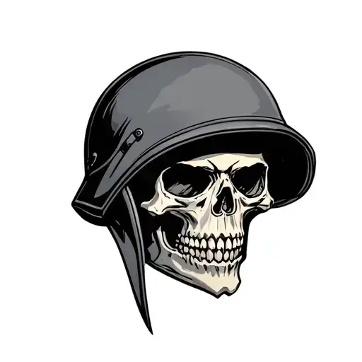 Skull With Helmet