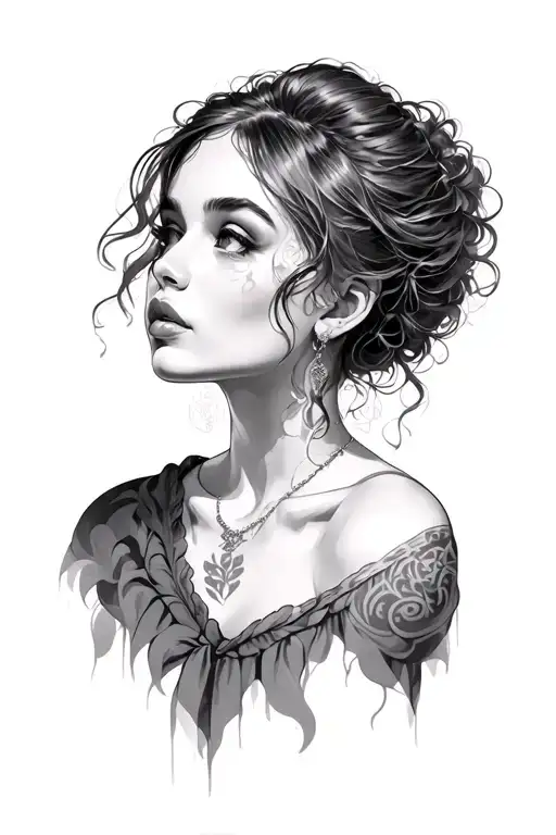 Prety Girl Looking Up