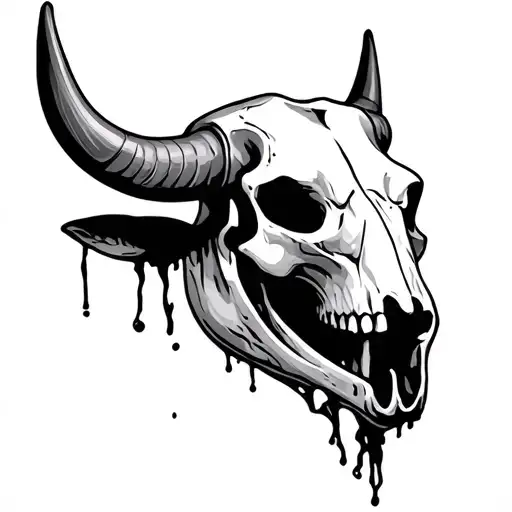 Bull Skull Rotting Flesh
