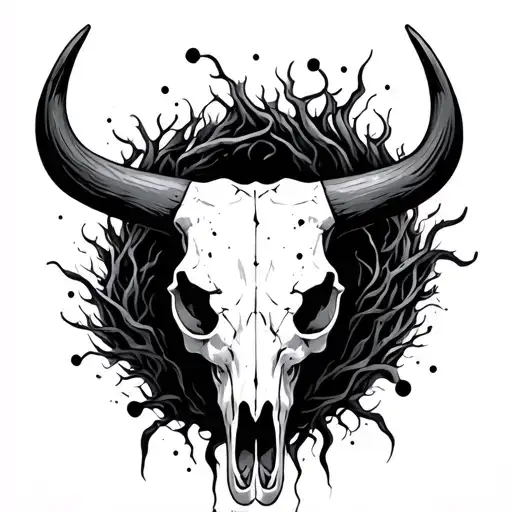 Bull Skull Rotting Flesh
