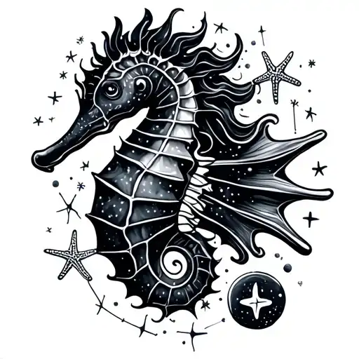 Seahorse Constellation With Starfish