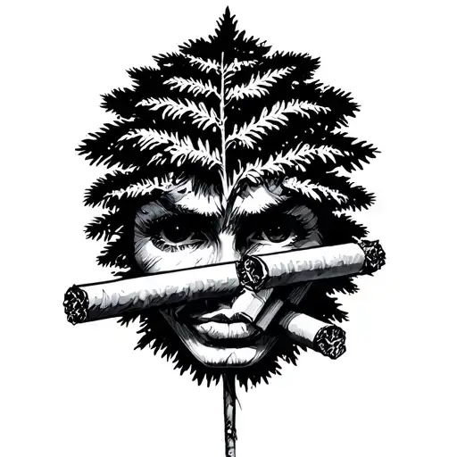 Style Sketch Treech Sketch With Cigarettes Of Rtu