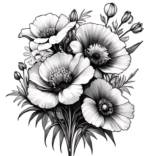 Marigold Poppy Gladiolus Cosmos Carnation Snowdrop Flowers