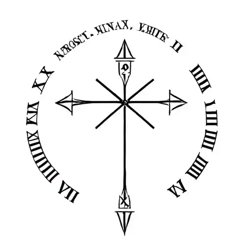 Cross With Roman Numerals Representing Important Dates