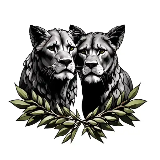 Romulus And Remus Surrounded By Olive Branches