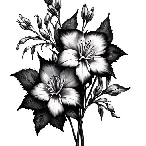 Trifecta With Delphinium Flowers Wrapped