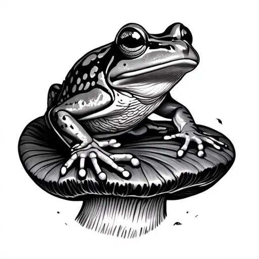 Frog On Mushroom
