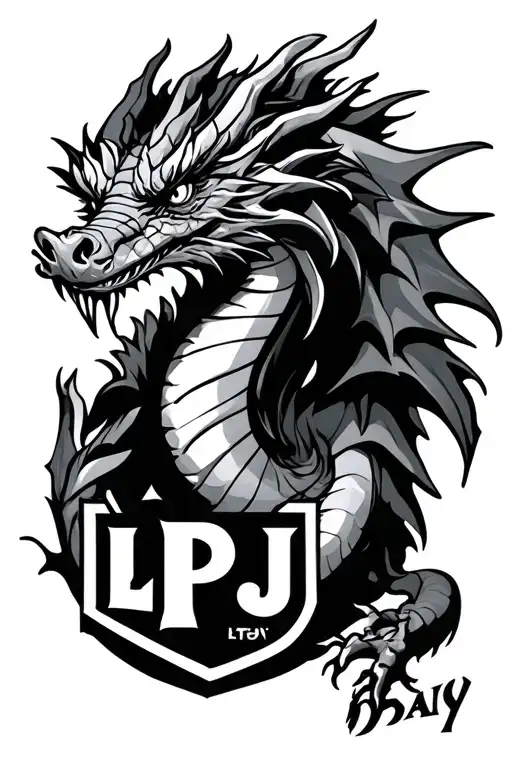 Dragon With Lp Logo And Baj
