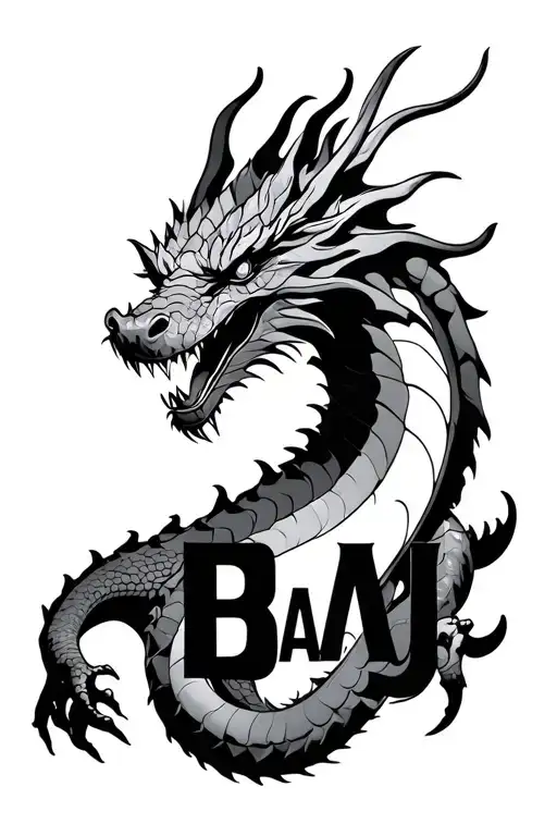 Dragon With Lp Logo And Baj Imbedded
