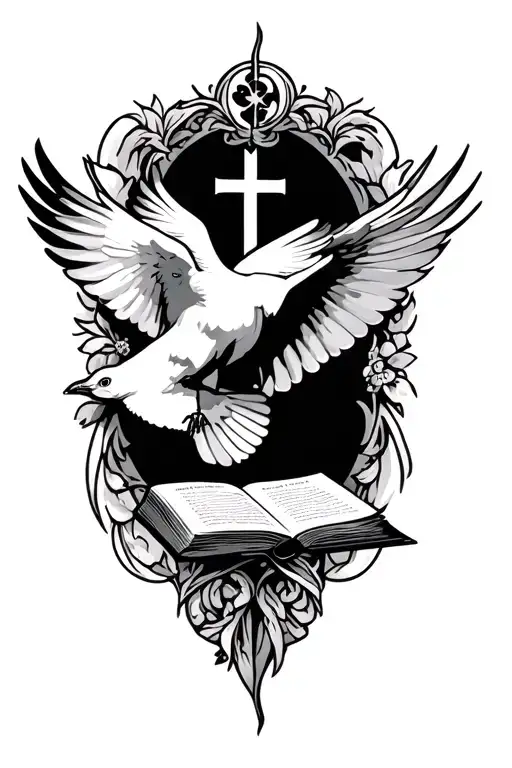 Holy Spirit Dove And Bible