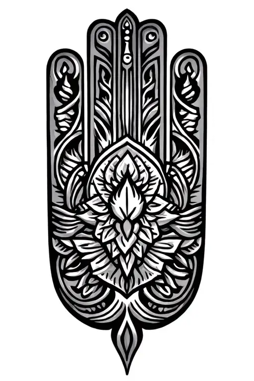 Hamsa Hand Tattoo Design