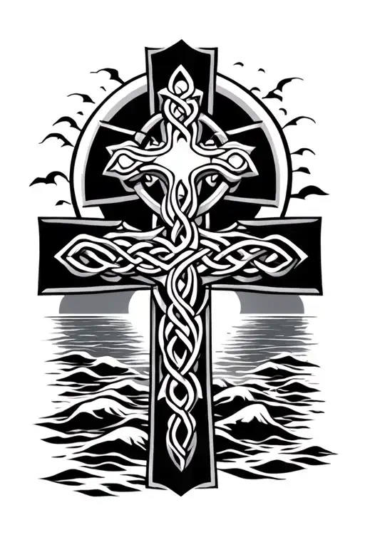 Celtic Cross Beach Sunset