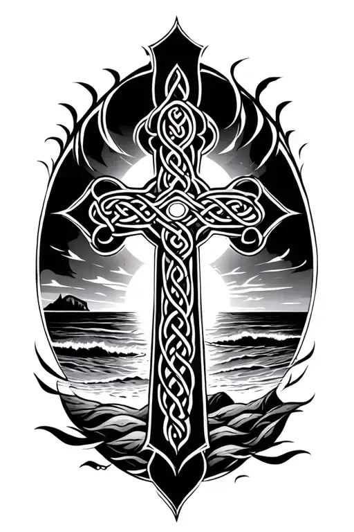 Celtic Cross Beach Sunset