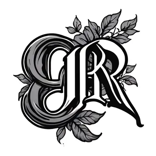 Intwines Tattoo With G And R Initials