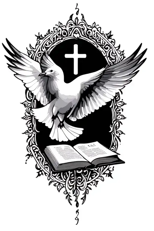 Holy Spirit Dove And Bible