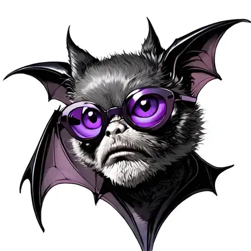 Bat With Purple Eye Glasses